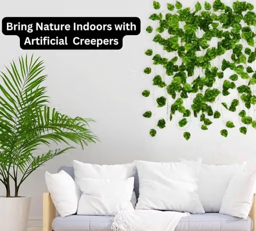 (8 Feet) (Set of 10 String) 30 Leave in one String Artificial Garlands Money Plant Hanging Leaves Greenery for Home Decor Main Door Wall, Balcony, Office, Decoration Party & Festival Craft - Image 3