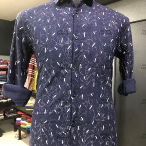 Men's Slim Shirt Long Sleeves - Blue
