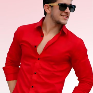 Moonlight Fashion Cotton Blend Regular Fit Full Sleeves Men's Formal Shirt - Red ( Pack of 1 )