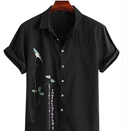 Men's Rayon Cotton Lining Digital Printed Stitched Half Sleeve Shirt