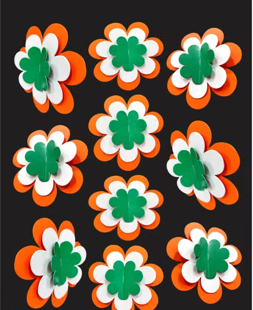 INDEPENDENCE DAY/REPUBLIC DAY _ #02 FLOWER 3D DECOR STICKER _ 10 PCS PACK