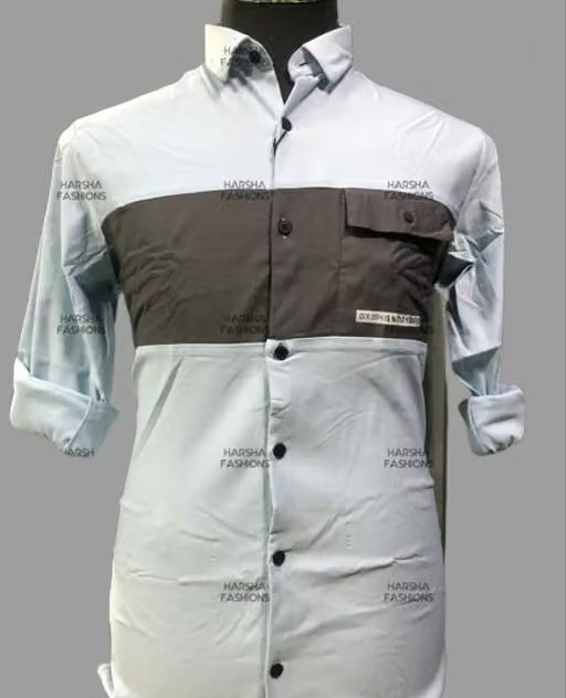 Men's Lycra Slim Fit Striped Self Design Stylish Long Sleeves Shirt