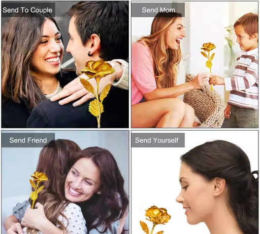 Gold Rose | Special Gold Rose Flower for Someone Special and Loved one - 25 cm - Image 4