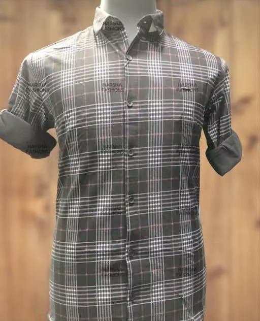 Men's Lycra Slim Fit Striped Self Design Stylish Long Sleeves Shirt