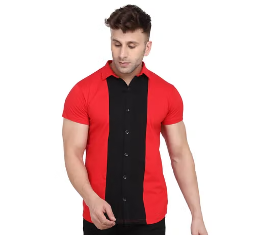 Geum Men's Colorblocked Spread Collar Multicolor Shirts