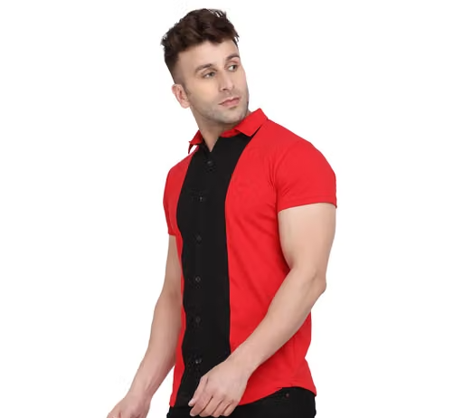 Geum Men's Colorblocked Spread Collar Multicolor Shirts - Image 3