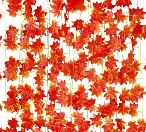 GOVIC Artificial Orange Hanging Money Plant Vine Creeper Garlands With Beautiful Sunshine Leaf (Pack of 12 Creepers)