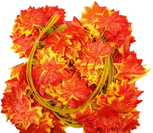 GOVIC Artificial Orange Hanging Money Plant Vine Creeper Garlands With Beautiful Sunshine Leaf (Pack of 12 Creepers) - Image 4
