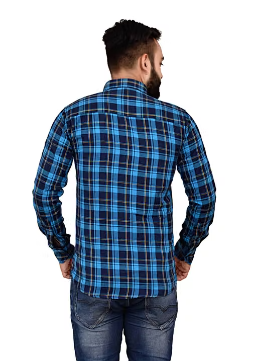 Decent men's Cotton Check Shirt, Single Pocket, Full sleeves. - Image 2