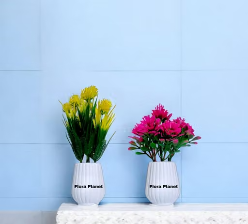 Flora Planet Artificial Plant – 8 Pack Small Faux Eucalyptus Plants home decoration in Flower Pot for Living Room, Table Decor & Indoor Home Decoration – Perfect for Bathroom, Office, and Farmhouse - Image 2