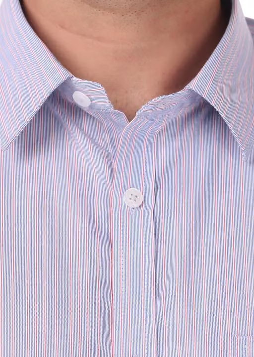 HIGHFIT Casual Cotton Striped Shirt Purple - Image 4