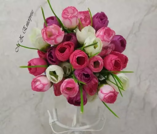 Aahiyan Cycle Flower Vase with Artificial Flower Home Décor Vases for Table Desktop Wall Shelf Living Room Office Decoration( pack of 1) - Image 3