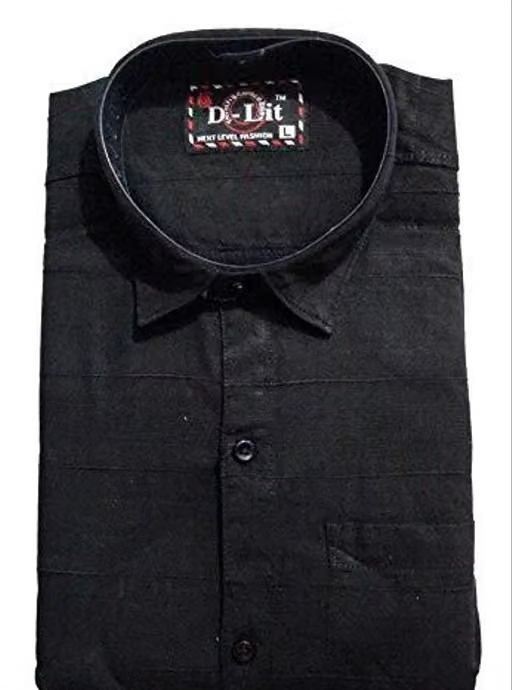 BAJSON Black Solid Shirt for Men(Black_A-013L_L) Latest Fashion Style/Design of 2019 New Fresh Arrivals for Trendy/Casual/Official Look