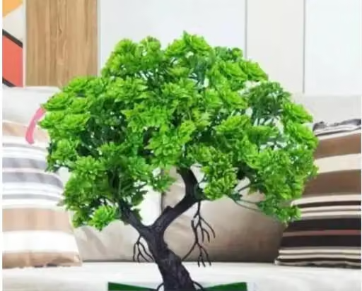 Artificial Plant With Pot & Sparrow for Home Decor and Gifting & Diwali Decor Artificial Plants And Flowers Can Be Used As Decorations For Furniture And Office Environment Small Fake Plants, Artificial Potted Plants - Image 2