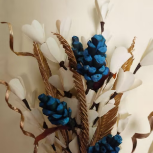 Bunch of handmade dry palm leaf flowers, sticks and dry palm leaves filler, /45cm Bunch