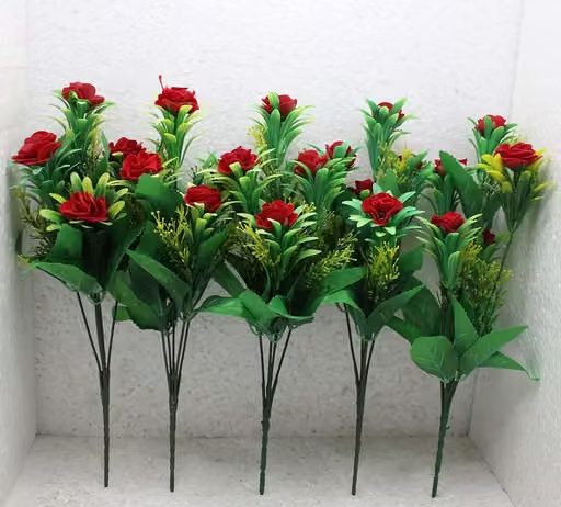 Artificial Flower Bunches For Home Balcony Garden Decoration Pack Of 5