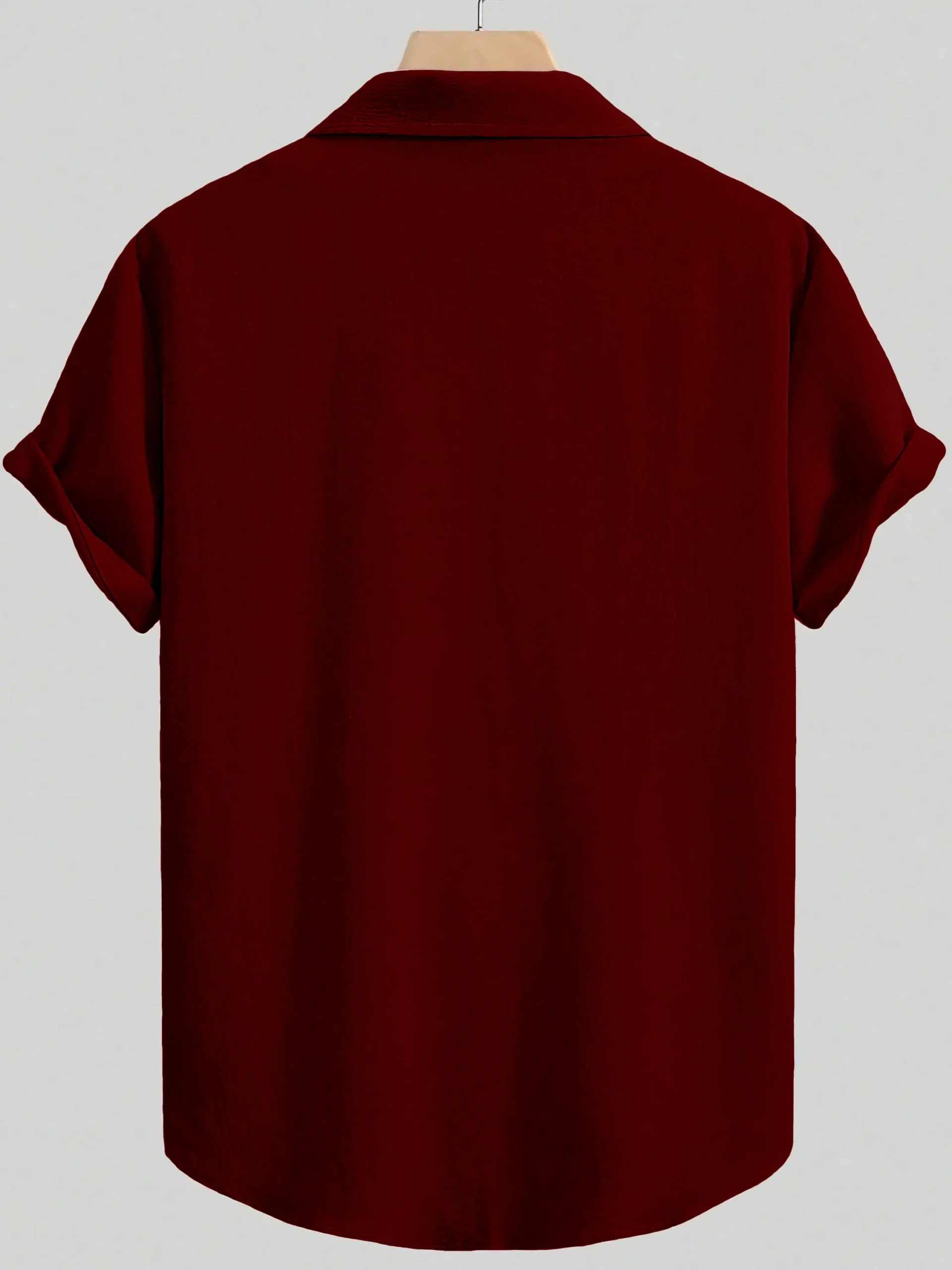 color bucket Cotton Blend Regular Fit Popcorn Textured Half Sleeves Men's Casual Shirt - Maroon ( Pack of 1 ) - Image 2