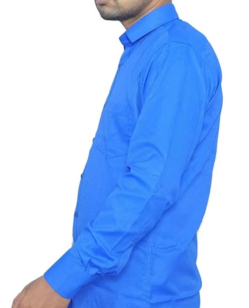 Bajson Men's Formal Slim Fit Shirt (Blue, Size - 39) - Image 4