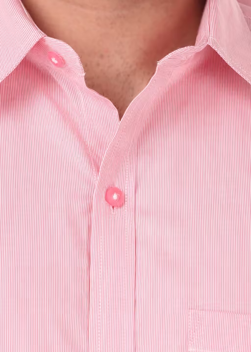 HIGHFIT Premium Quality Casual Cotton Solid Shirt Pink - Image 4