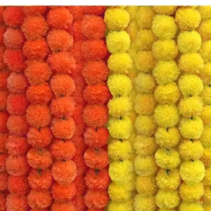 Hepiack Genda Phool Artificial Marigold Flower Mala Pack of 10 (Yellow and Orange) Each 5