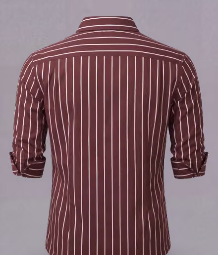 100% Cotton Regular Fit Striped Full Sleeves Men's Casual Shirt - Beige ( Pack of 1 ) - Image 4