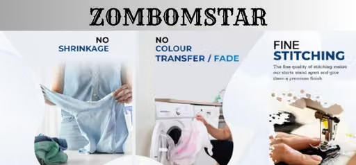 ZOMBOMSTAR Men's Cotton Regular Fit Casual Shirt_Astronuat Blue - Image 4