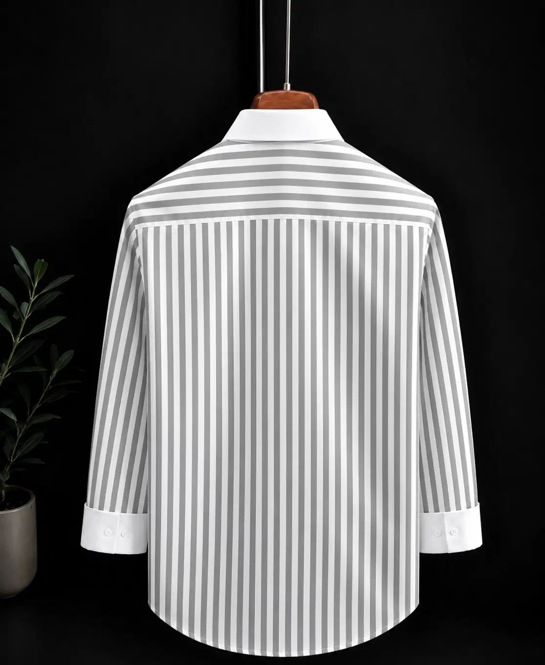 Rassvelly Cotton Regular Fit Striped Full Sleeves Men's Casual Shirt - Grey ( Pack of 1 ) - Image 2