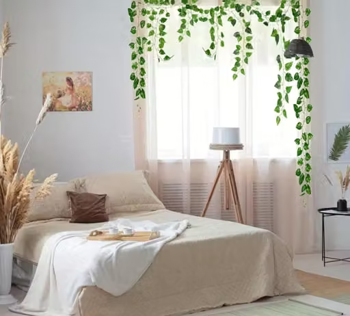 Black Pari (Set of 4 String) Moneyplant :- (8 Feet) Artificial Garlands Plant Home Decor Main Door Wall, Balcony - Image 2