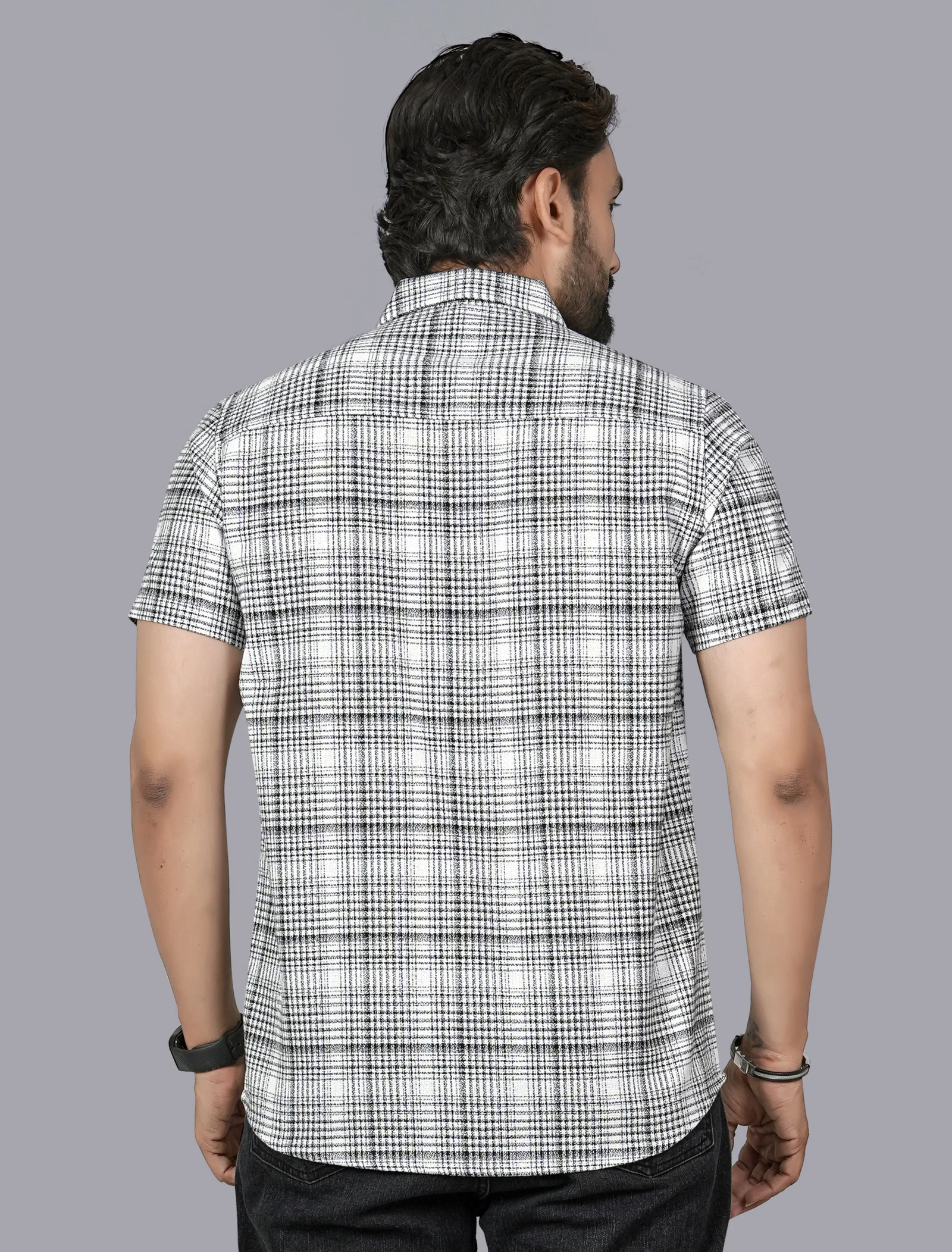 Cotton Blend Regular Fit Checks Half Sleeves Men's Casual Shirt - Multicolor 1 ( Pack of 1 ) - Image 2