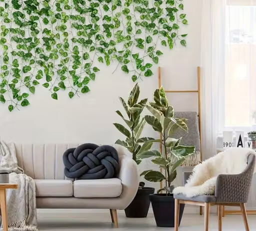 Black Pari (Set of 4 String) Moneyplant :- (8 Feet) Artificial Garlands Plant Home Decor Main Door Wall, Balcony - Image 3