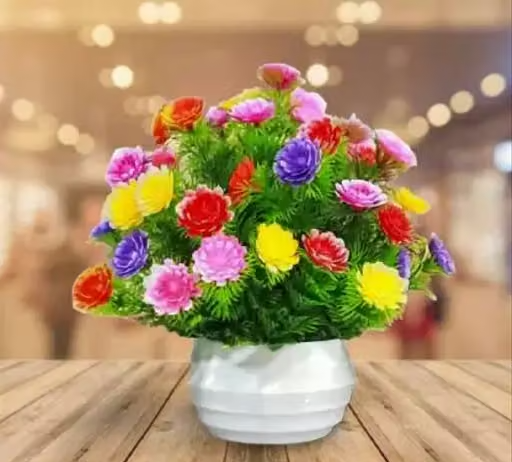 multicolor artificial mini sunflower flower with pot for home decoration best for home . - Image 2