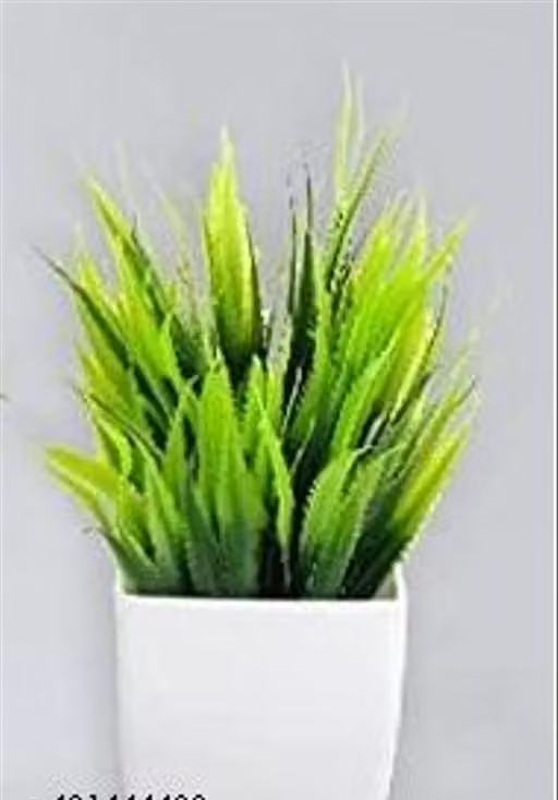 Plastic Artificial Plants Small Fake Potted Plants, Mini Eucalyptus Potted Faux Decorative Grass Plant With White Pot For Home Decor Pack Of 12 - Image 4