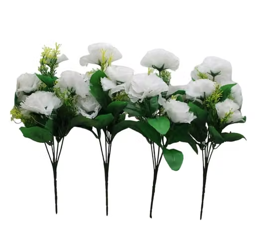 TFH Artificial Carnation Flower Bunches Pack of-4 Yellow