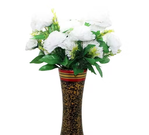TFH Artificial Carnation Flower Bunches Pack of-4 Yellow - Image 3