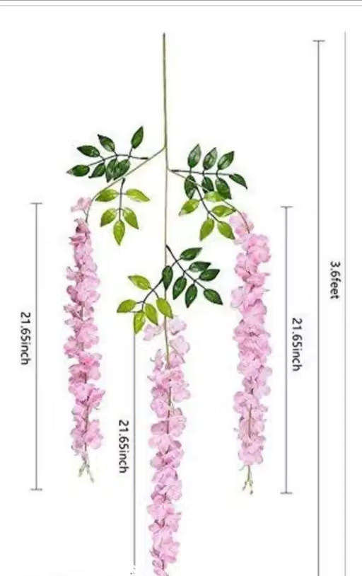 SP ENTERPRISE Artificial Wisteria Flower long hanging hangings for Wall, balcony and party decoration. (Pack of 4 ) - Image 3
