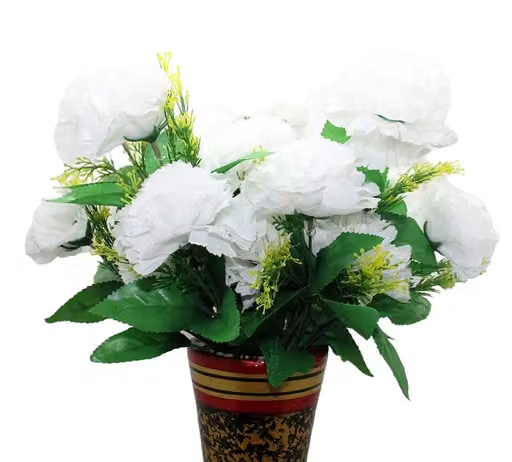 TFH Artificial Carnation Flower Bunches Pack of-4 Yellow - Image 4