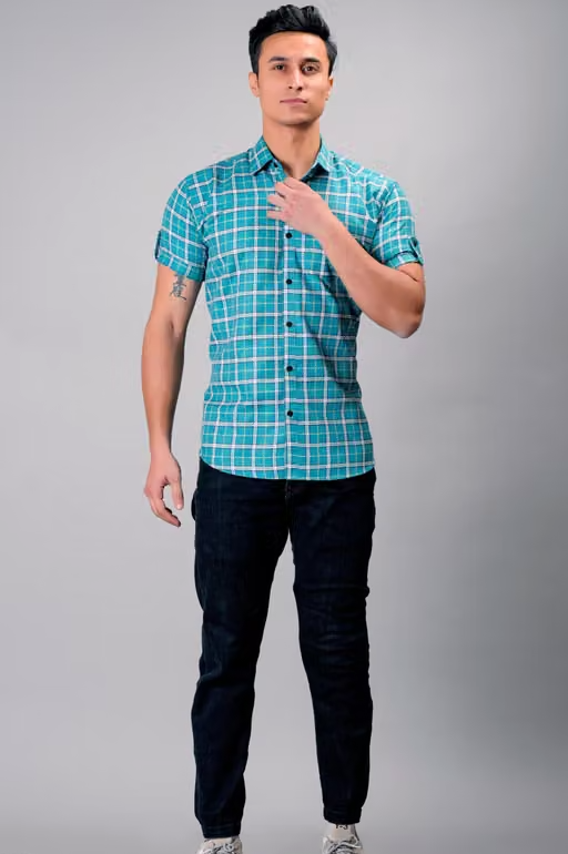 Pretty Fashionable Men Checks Print Shirts - Image 4
