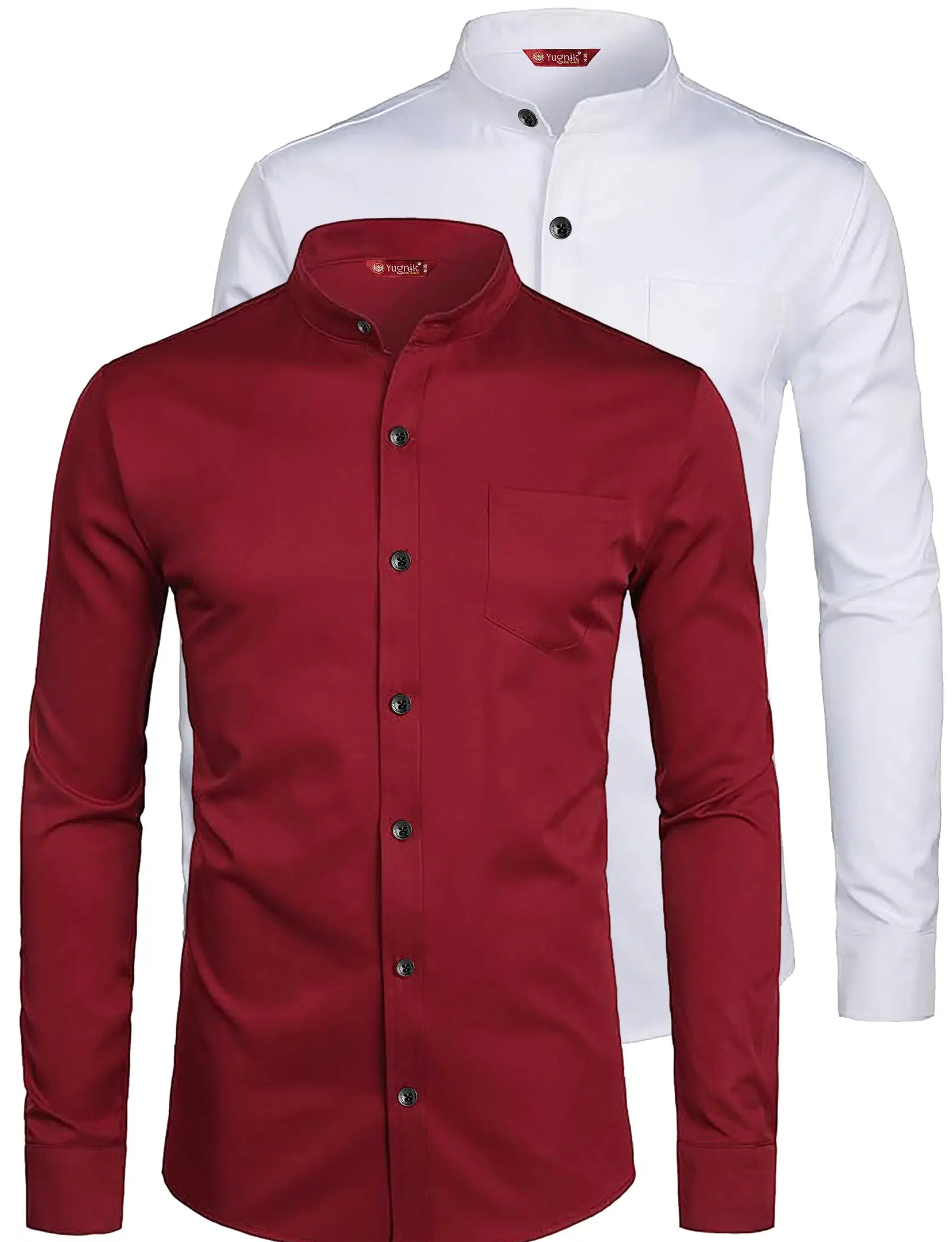 Yugnik Cotton Blend Slim Fit Full Sleeves Men's Formal Shirt - Maroon ( Pack of 2 )