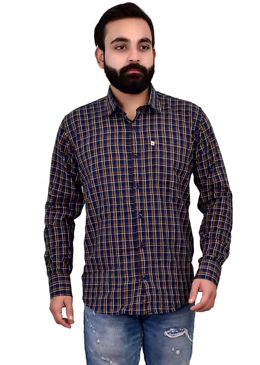 Stylo cotton check shirt for Men, Single pocket, Full sleeves vol2