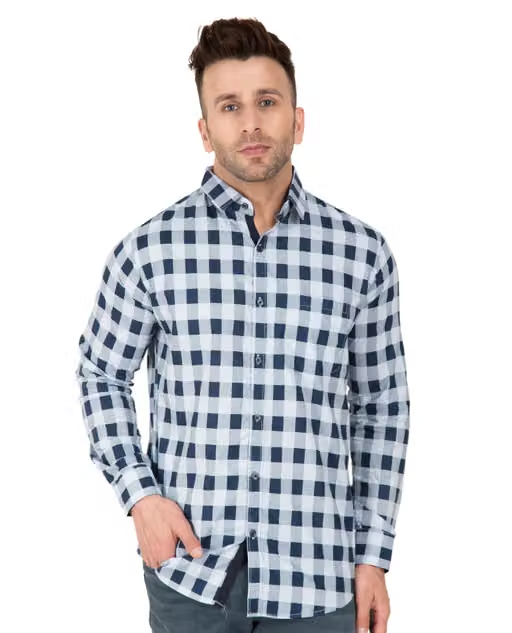 DEZANO MEN'S CHECKRED FULL SLEEVE SHIRT