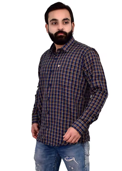 Stylo cotton check shirt for Men, Single pocket, Full sleeves vol2 - Image 2