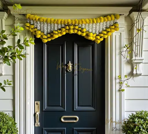 Home Temple decoration Vibrant Artificial Mogra Jasmine Flowers latkan bandhanwar I Door Hanging Toran I Handmade Bandhanwar for All Occasion iIndian aesthetics to your home decor. - Image 2
