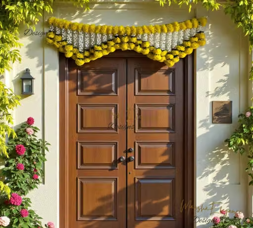 Home Temple decoration Vibrant Artificial Mogra Jasmine Flowers latkan bandhanwar I Door Hanging Toran I Handmade Bandhanwar for All Occasion iIndian aesthetics to your home decor. - Image 3