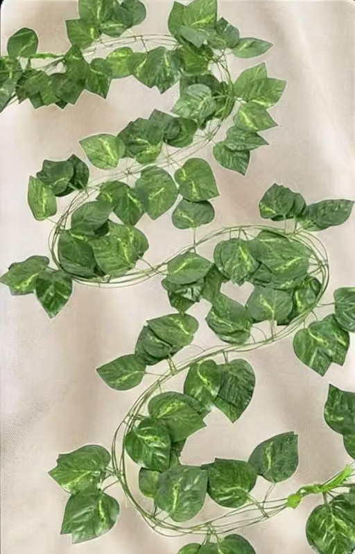(8 Feet) (Set of 10 String) 30 Leave in one String Artificial Garlands Money Plant Hanging Leaves Greenery for Home Decor Main Door Wall, Balcony, Office, Decoration Party - Image 4