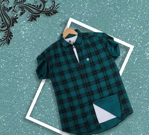 HALF SLEEVED COTTON CHECKED SHIRT FOR MEN