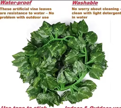 Aradhya traders (Set of 8 String)Artificial Garland Money Creeper | Wall Hanging | Special Occasion Decoration | Office | Festival Theme Decorative | Length 8 Feet Strings 30 Leave in one StringArtificial Plant Green Wild - Image 3