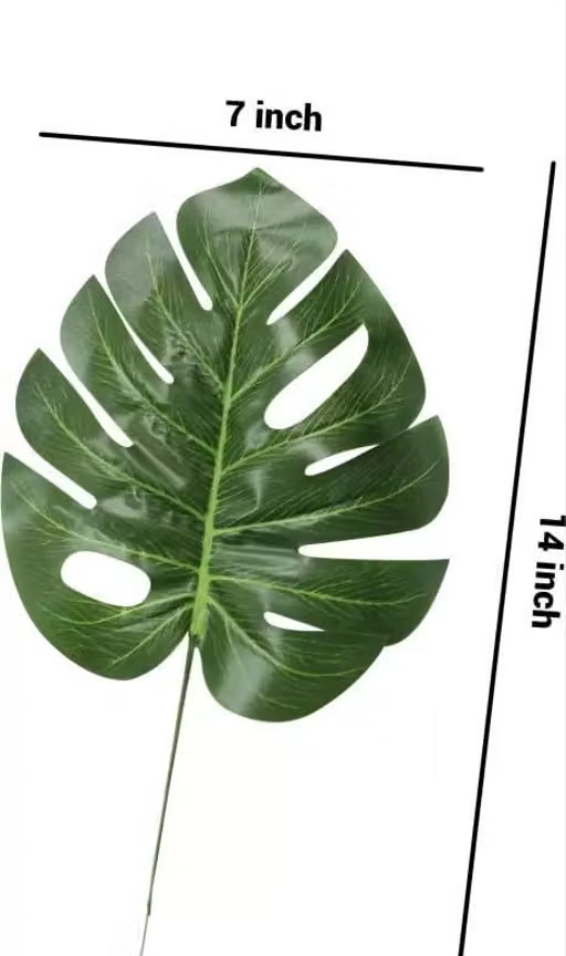 Artificial Monstera Palm Leaves| Artificial Plant Leaf Home Office Business Place Decoration|Jungle Theme Birthday Hawaii Party Decoration. Realistic Greenery. (4) - Image 2
