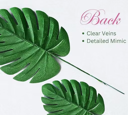 Artificial Monstera Palm Leaves| Artificial Plant Leaf Home Office Business Place Decoration|Jungle Theme Birthday Hawaii Party Decoration. Realistic Greenery. (4) - Image 3