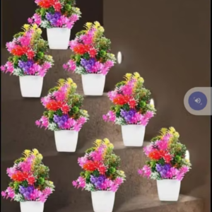 Artificial Bonsai Table Top Plant with Pot for Home & Office Decor- 15 cm, Set of 8 Plant)