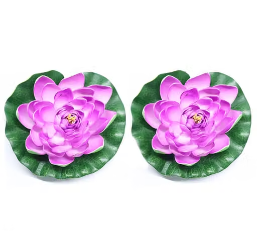 Artificial Floating purple Foam Lotus Flower with Water Lily Pad LOTUS (pack of 2)